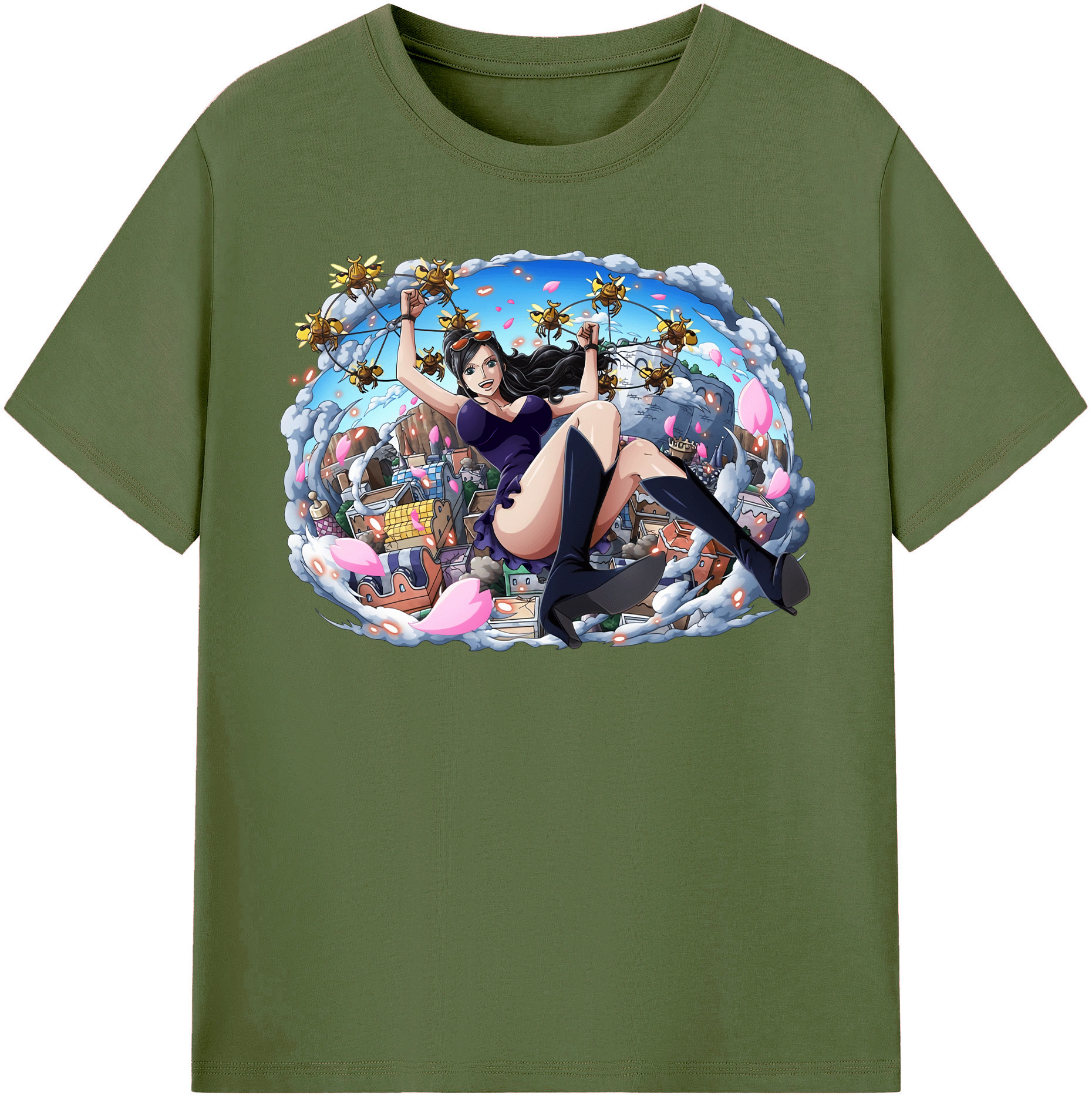ワンピース ニコ・ロビン ONE PIECE Nico Robin 綿100％半袖Tシャツ（フロントプリント）